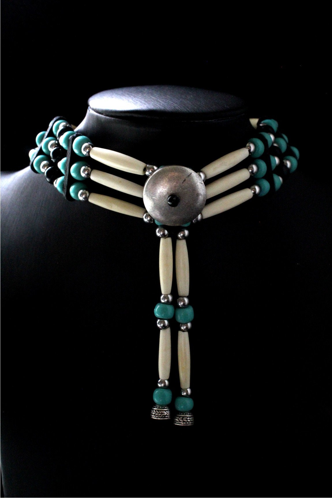 Traditional Lakota Choker, Turquoise Native American