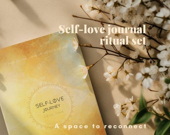Self Love Journal Ritual Set ~ 4 Week Guided Healing Workbook, A5 Self Care Journal, Mindfulness Gift