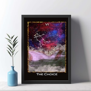 The Lovers Tarot Card Original Art - &quot;The Choice&quot;, Wall Art, Printable Digital Download