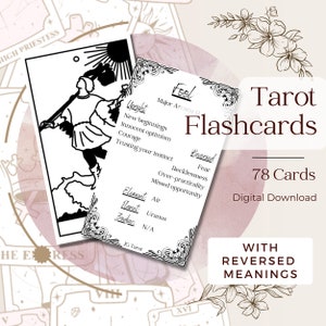 Tarot Flashcards - Download digital Imprima seu próprio baralho