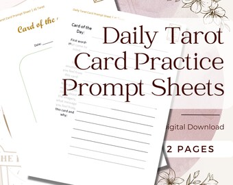 Tarot Card Daily Practice Prompt Sheets Digital Download Printable