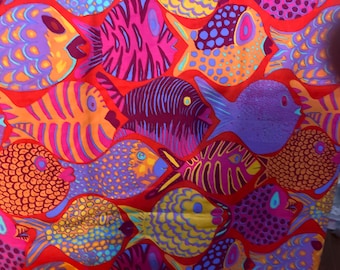 OOP Kaffe Fassett for Rowan Westminster 100% Cotton. Shoal Sold by the 1/2 yard. Brandon Mably