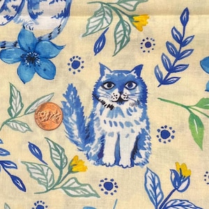 Garden Cat for Michael Miller. Sold by the 1/2 yard. 100% Cotton.