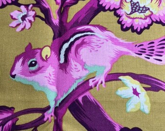 OOP Tula Pink Chipper Chipmunk for FreeSpirit. 100 % Cotton. Sold by the 1/2 yard.