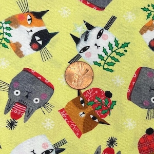 Terry Runyan for Benartex. Sold by the 1/2 yard. 100% Cotton. Meowy Christmas.