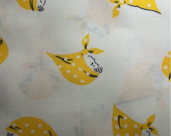 Petit Joli Kerchief Girls by Kei Fabrics. 100% Cotton Sold by the 1/2 yard.