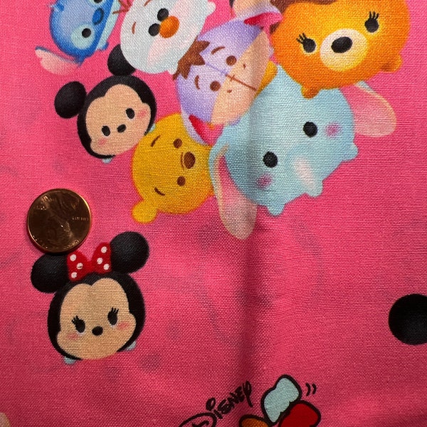 Tsum Tsum Group Toss for Disney for Springs Creative 100% Cotton Sold by the 1/2 yard.