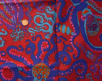 Kaffe Fassett for Free Spirit 100% Cotton. Octopus .Sold by the 1/2 yard. Brandon Mably