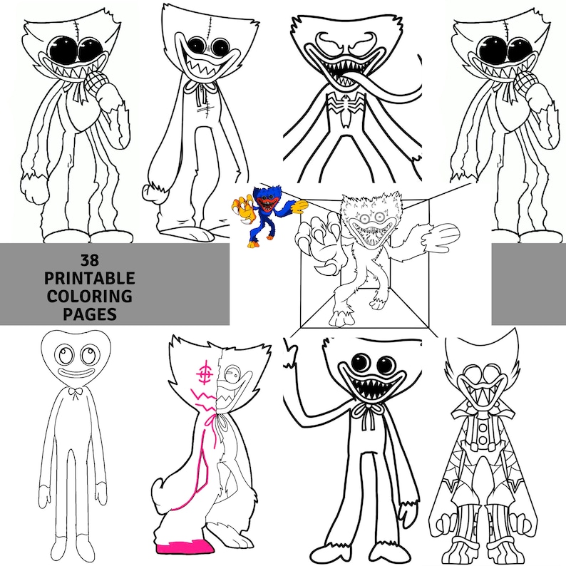Huggy Wuggy Coloring Sheets