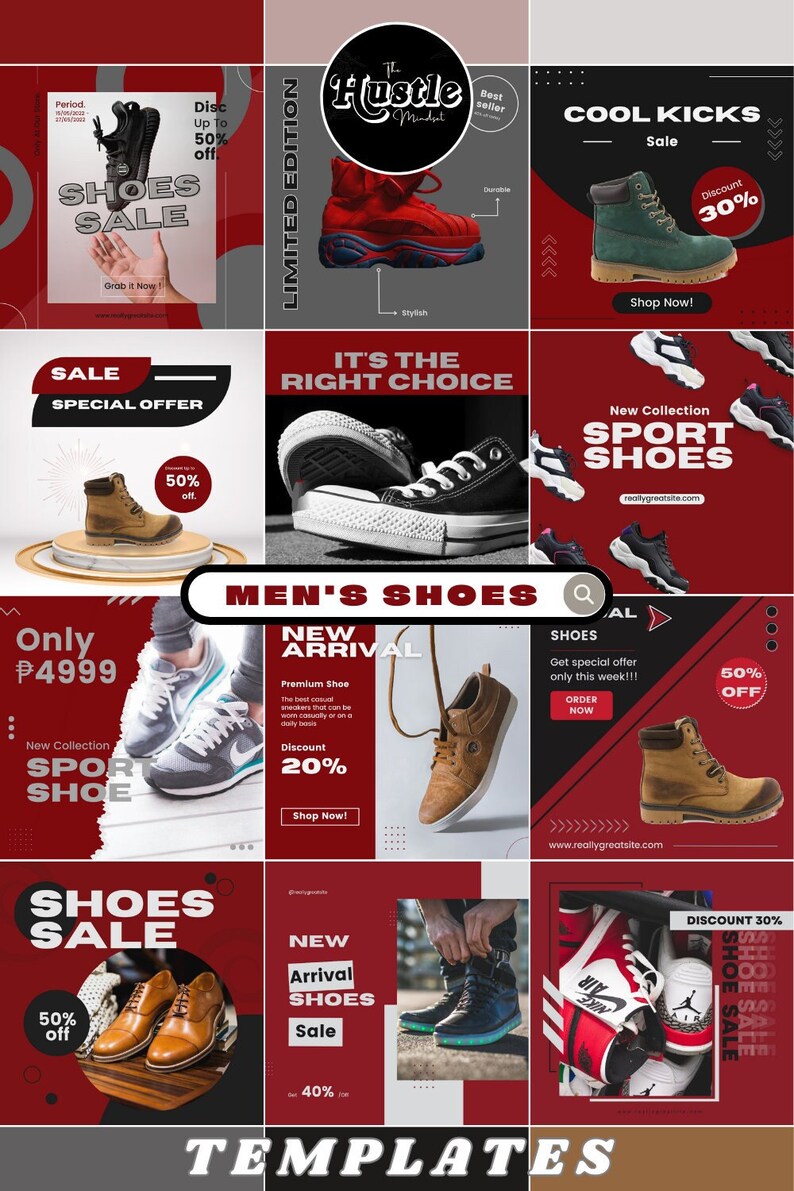 MEN'S SHOES Retail Business Templates Canva Etsy