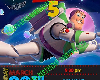 Buzz Lightyear Birthday Party Invitation canva template