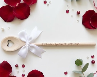 Personalisierter Kochlöffel zur Hochzeit aus Holz – Gastgeschenk mit Gravur | Schön, dass du da bist | Hochzeitsdeko & Erinnerungsgeschenk
