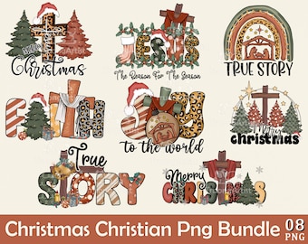 Christian Christmas Png Bundle, Retro Christmas Png, Retro Christian Png, Religious Christmas, Jesus Christmas, Faith Png, Christmas Shirt