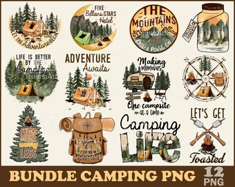 Camping Sublimation Bundle Png, Happy Camper Png, Retro Camping Png, Camp Life Png, Adventure, Love Camp, Camping Bundle, Digital Download