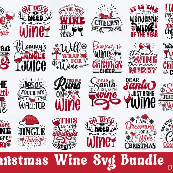 Christmas Wine SVG Bundle, Christmas Svg, Drinking Christmas Sign, Wine Svg Bundle, Holiday Svg, Christmas Sayings Quotes, Commercial Use