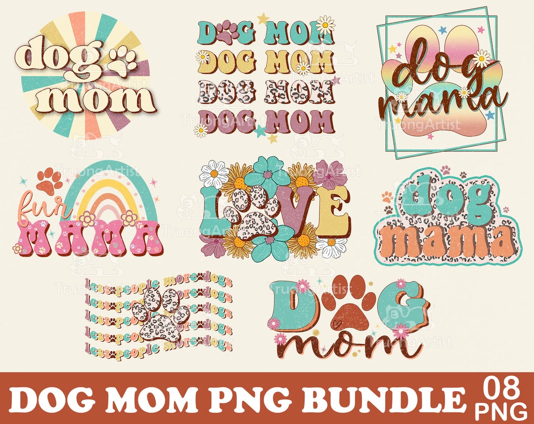Dog Mom Png Bundle, Fur Mama Sublimation Designs, Lover Paw Print ...