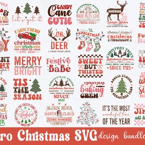 Retro Christmas SVG Bundle, Christmas Sublimation Designs, Retro Christmas Svg, Christmas Holiday, Christmas Shirt Svg, Christmas Quote Svg