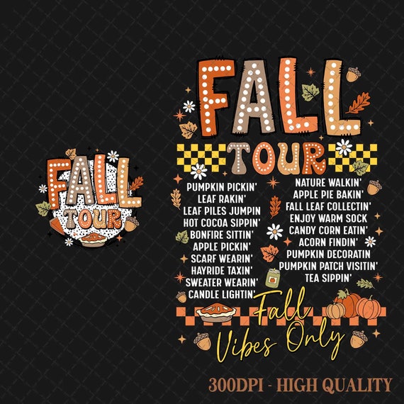 Retro Fall Tour Png, Fall Vibes PNG, Retro Dalmatian Fall Png, Autumn Design Png, Autumn Sublimation Png, Design Fall Png, Digital Download
