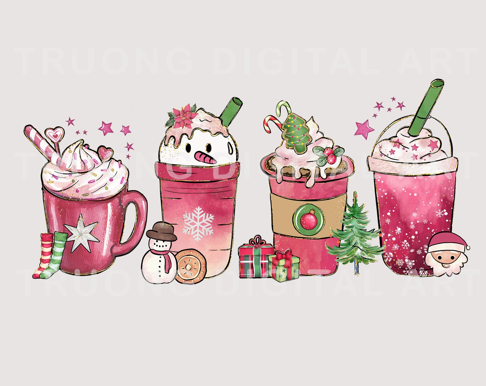 Christmas Coffee Latte PNG Bundle 35 Png Christmas Coffee - Etsy