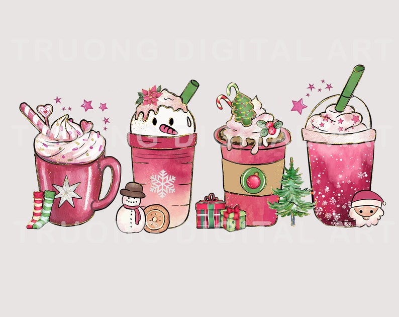 Christmas Coffee Latte PNG Bundle 35 Png Christmas Coffee - Etsy