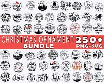 Christmas Ornament Svg Bundle, Christmas Svg, Christmas 2022 Svg, Round Ornament Svg, Winter Svg, Believe Svg, Christmas Round Sign Png