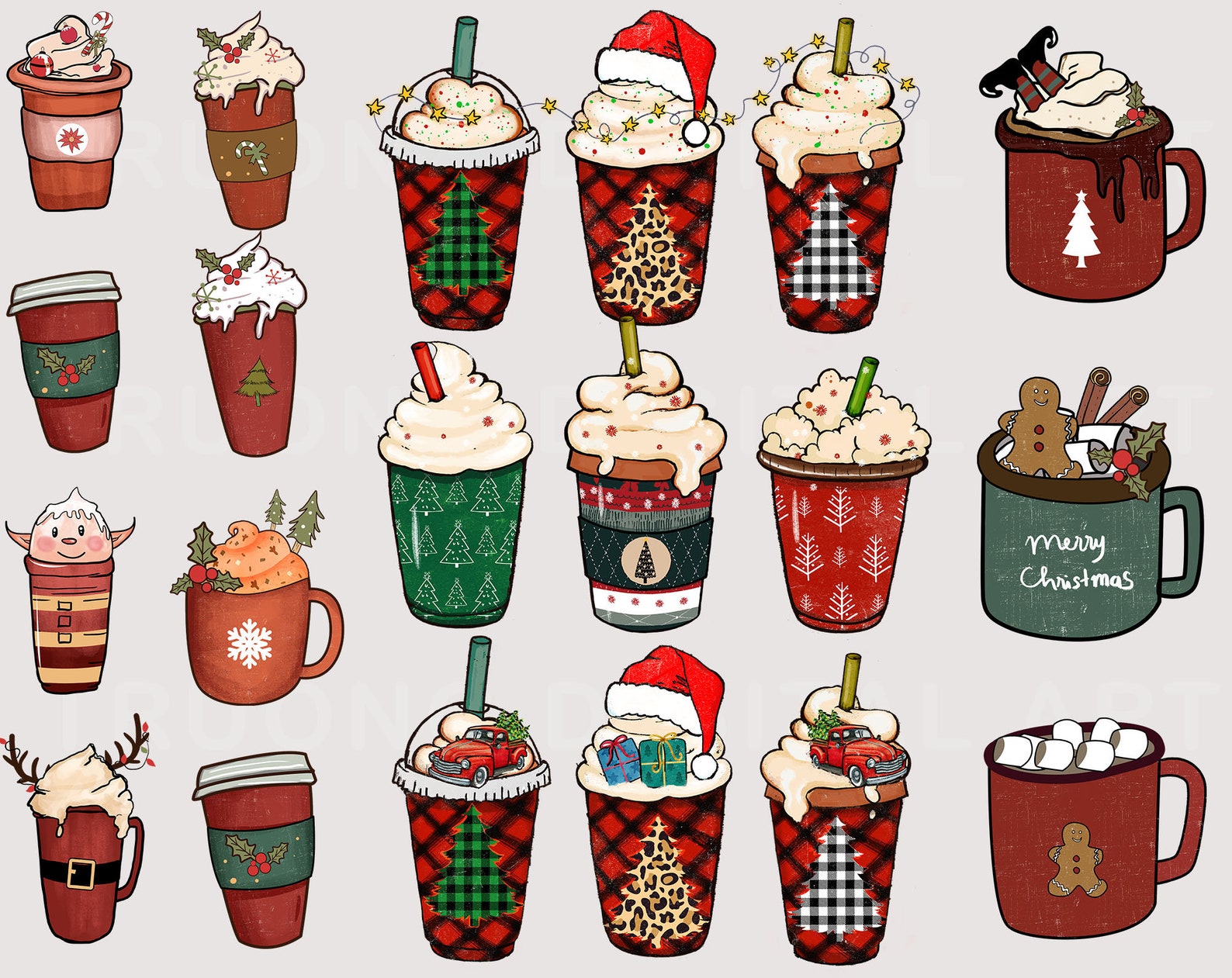 Christmas Coffee Latte PNG Bundle 35 Png Christmas Coffee - Etsy