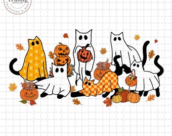 Herfst spookkatten png, herfstblad png, herfst png, herfstpompoen png, herfstvibes png, trendy png, spookkat png, Halloween-kat png