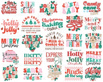 Retro Christmas SVG Bundle, Christmas Sublimation Designs, Retro Christmas Svg, Merry Christmas, Christmas Shirt Design, Christmas Quote Svg
