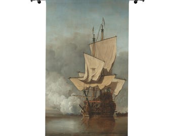 Nautical Blackout Curtains: Coastal Sailing Ship Drapes, 50" x 84"