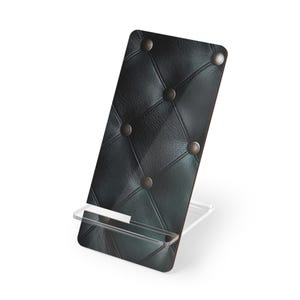 Soporte para teléfono elegante, organizador de escritorio, regalo para amantes de la tecnología, soporte de imitación de cuero, idea única