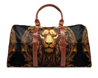 Waterproof Lion Travel Bag: Stylish Gym Hiking Weekend Luggage
