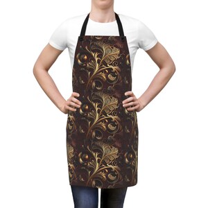 Elegant Floral Kitchen Apron: Chef Baking Accessory