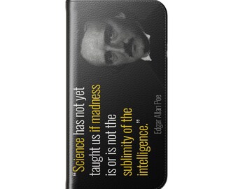 Edgar Allan Poe Quote Flip Phone Case, Dark Academia Literary Cover, Gothic iPhone Samsung
