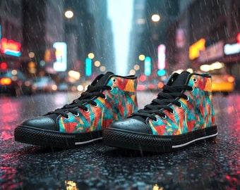 Sneakers alte colorate: scarpe di tela alla moda da donna