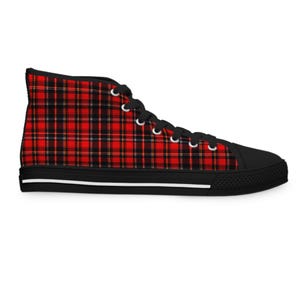 Sneakers a quadri scozzesi / Scarpe alte alla moda da donna, comode scarpe da ginnastica alla moda, calzature casual immagine 15