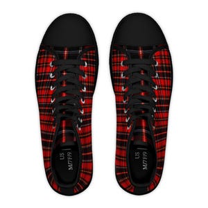 Sneakers a quadri scozzesi / Scarpe alte alla moda da donna, comode scarpe da ginnastica alla moda, calzature casual immagine 8