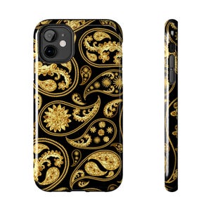 Gold and Black iPhone Case: Elegant Hopia Fashion Design