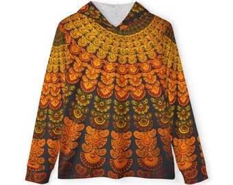 Golden Mandala Sport Warmup Hoodie, Lightweight AOP Activewear
