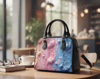 Colorful Abstract Shoulder Handbag, Trendy Tote Bag, Fashion Accessory, Everyday Use, Chic Gift
