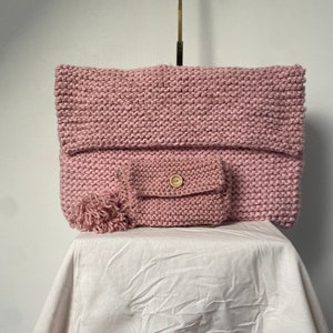 Laptop sleeve Working Rose by Cocooning Yarns unisex handmade knit one size