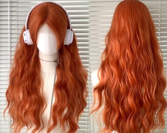 Auburn Ginger Red Lace Front Wig With Blonde Highlights  display picture 2