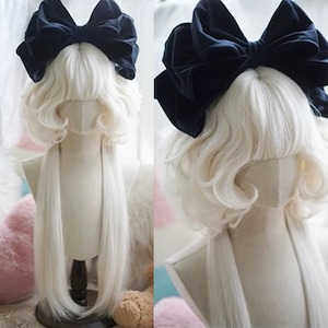 9 kleuren lolita krullend kwallen pruik met pony krullend, zwart bruin wit krullend pruik, cosplay anime prinses lolita pruik, lolita fashion pruiken