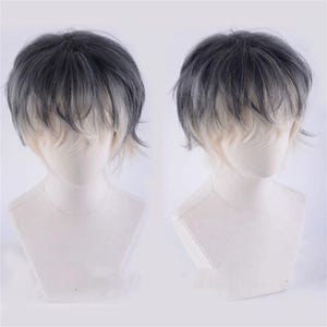Black Grey Blonde Short Natural Men&#39;s Wigs, Gothic Short Wigs, Korean Men&#39;s Wig, Halloween Cosplay Anime Wig, Boy&#39;s Wig, Heat Resist Wig