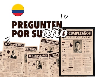 Portada vintage personalizada 1954 - El regalo personalizado para los nacidos en Colombia que cumplen 70 años