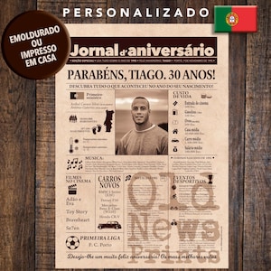 Cartaz 1995 - Jornal Aniversário Personalizado, Presente 30 Anos, Jornal Vintage Portugal, 30th Birthday Gift, Newspaper Poster