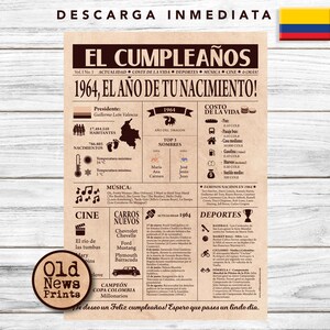 Kartell 1964 COLOMBIE - Geburtstag, Jahrestag, Geburtstagsdekor, 61 Jahre, Vintage-Dekor