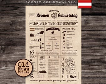 1975 ÖSTERREICH Poster - 50 Jahre Geburtstagsplakat - Jubiläumsgeschenk & Dekoration - vintage 40 Jahre Geschenk