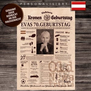 ÖSTERREICH 1955 Personalisiertes Geburtstagsposter - 70 Jahre Geburtstagsdekoration & Geschenk - Vintage ÖSTERREICH Poster