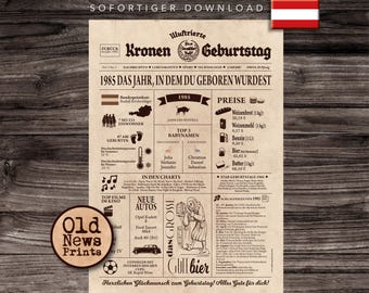 1985 ÖSTERREICH Poster - 40 Jahre Geburtstagsplakat - Jubiläumsgeschenk & Dekoration - vintage 40 Jahre Geschenk