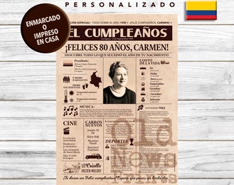 Portada vintage del año 1945 - El regalo personalizado para los nacidos en Colombia que cumplen 80 años